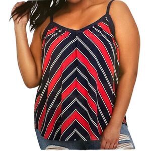 TORRID Women’s Sophie Chevron Georgette Swing Cami Red/Blue Size 2/2X/18-20